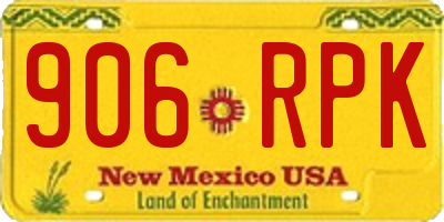 NM license plate 906RPK