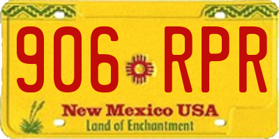 NM license plate 906RPR