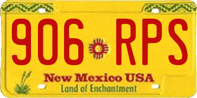NM license plate 906RPS