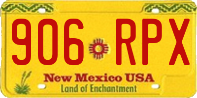 NM license plate 906RPX