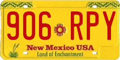NM license plate 906RPY
