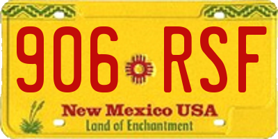 NM license plate 906RSF