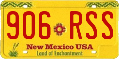 NM license plate 906RSS