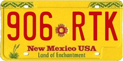 NM license plate 906RTK