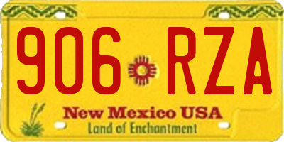 NM license plate 906RZA