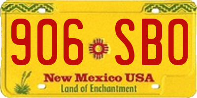 NM license plate 906SBO