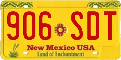 NM license plate 906SDT