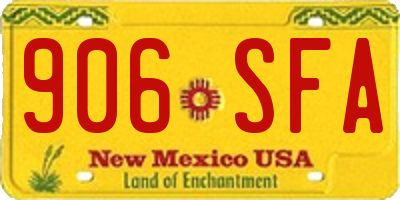 NM license plate 906SFA