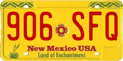 NM license plate 906SFQ