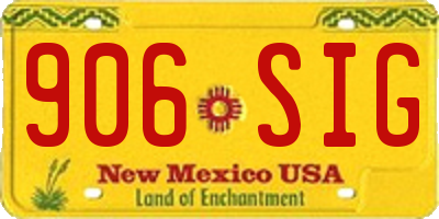 NM license plate 906SIG