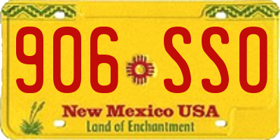 NM license plate 906SSO