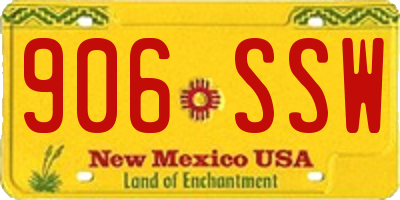 NM license plate 906SSW