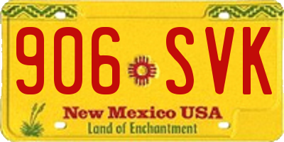 NM license plate 906SVK