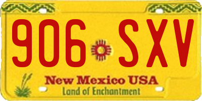 NM license plate 906SXV