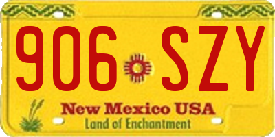 NM license plate 906SZY