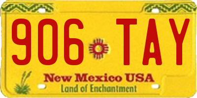 NM license plate 906TAY