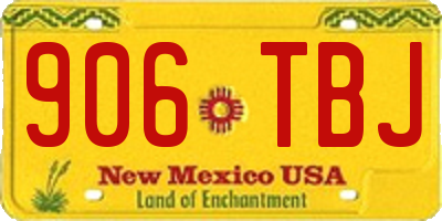 NM license plate 906TBJ