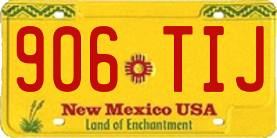 NM license plate 906TIJ