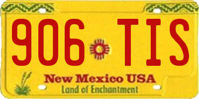 NM license plate 906TIS