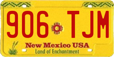 NM license plate 906TJM