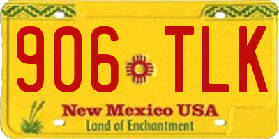 NM license plate 906TLK