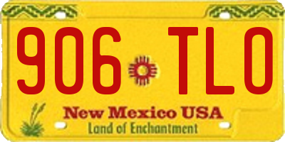 NM license plate 906TLO