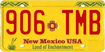 NM license plate 906TMB
