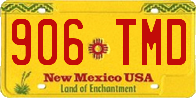 NM license plate 906TMD