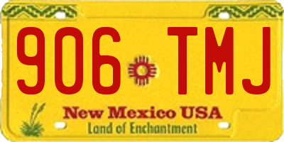 NM license plate 906TMJ