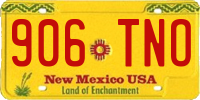 NM license plate 906TNO