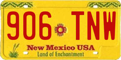 NM license plate 906TNW
