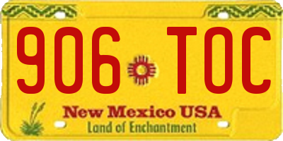 NM license plate 906TOC
