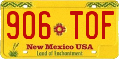 NM license plate 906TOF