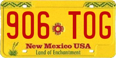 NM license plate 906TOG