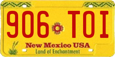 NM license plate 906TOI