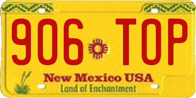 NM license plate 906TOP