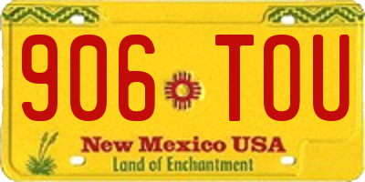 NM license plate 906TOU