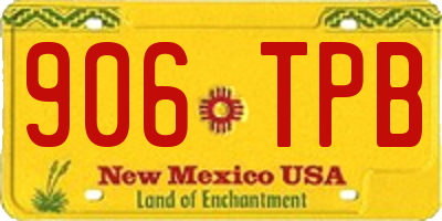 NM license plate 906TPB