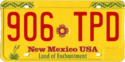 NM license plate 906TPD