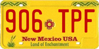 NM license plate 906TPF