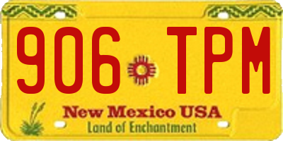 NM license plate 906TPM