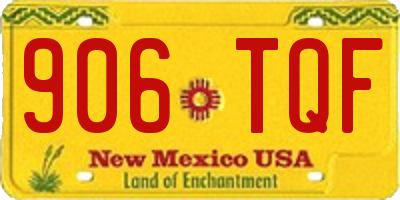 NM license plate 906TQF