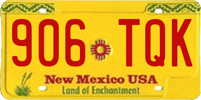 NM license plate 906TQK