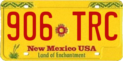NM license plate 906TRC