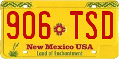 NM license plate 906TSD