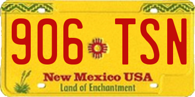 NM license plate 906TSN