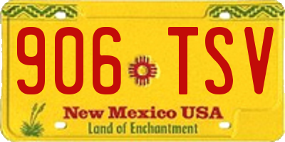 NM license plate 906TSV
