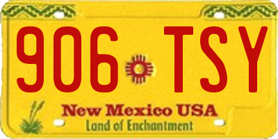 NM license plate 906TSY