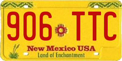 NM license plate 906TTC