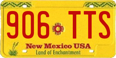 NM license plate 906TTS